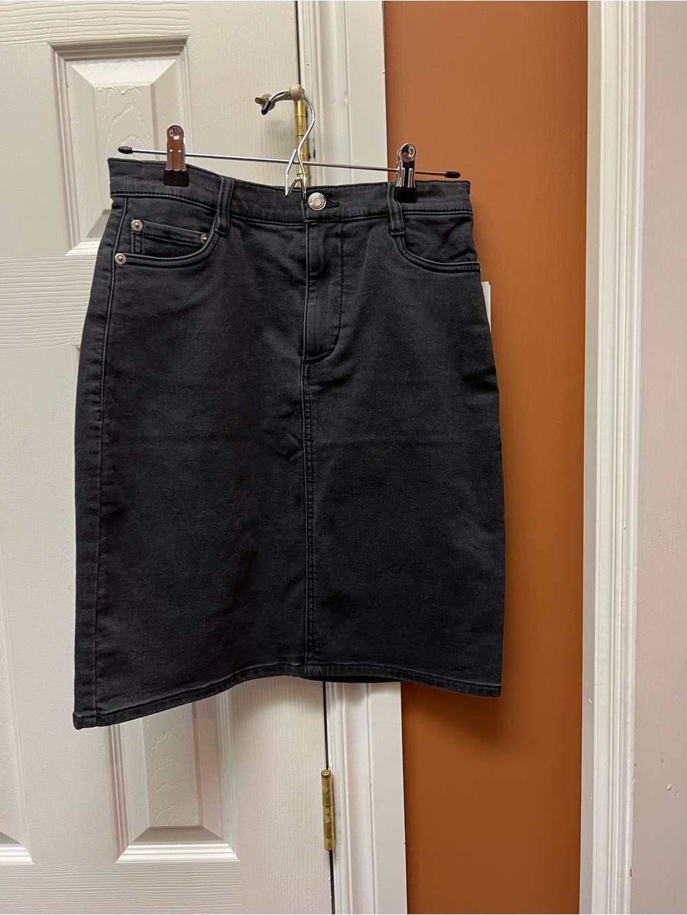 32 Degrees Black Denim Pencil Skirt